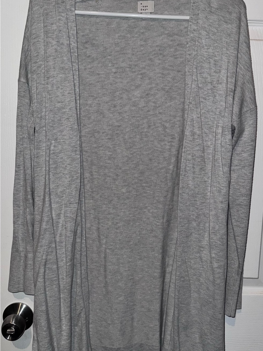 a new day Light Gray Open Front Cardigan